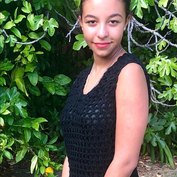 Vintage Handmade 1960s Crocheted Wool Mini Dress - Picture 2 of 5